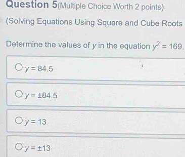 Solved Question Multiple Choice Worth Points Solving Equations