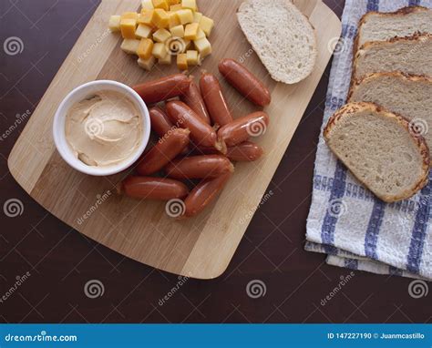 Mini Smoked Sausages Cocktail Wieners with Spicy Dip Mix of Cheese ...