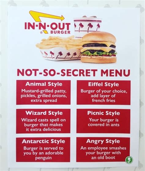 Best In N Out Burger Secret Menu - Burger Poster