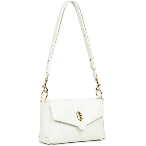 Lancaster Foulonné Double Sac Trotteur A Rabat 470 53 Blanc In Nude