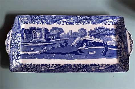 COPELAND SPODES ITALIAN England Rectangle Sandwich Plate Blue White