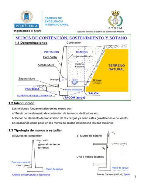 Muros De ContenciÓn Sostenimiento Y SÓtano