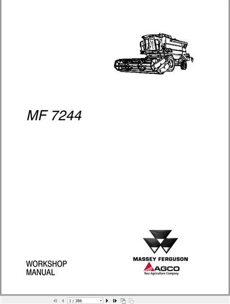 Massey Ferguson Combine Mf Workshop Manual Auto Repair