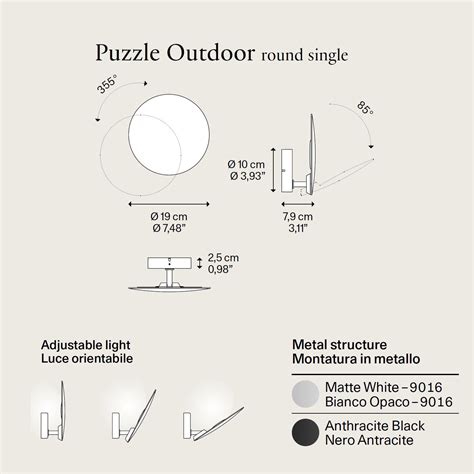 Hochwertige Außenleuchte Puzzle Outdoor Round Single von Lodes