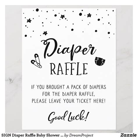 SIGN Diaper Raffle Baby Shower Party Game Baby Shower Party Games Baby