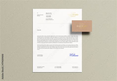 Gold Foil Letterhead Letter Business Card Identity Branding Logo