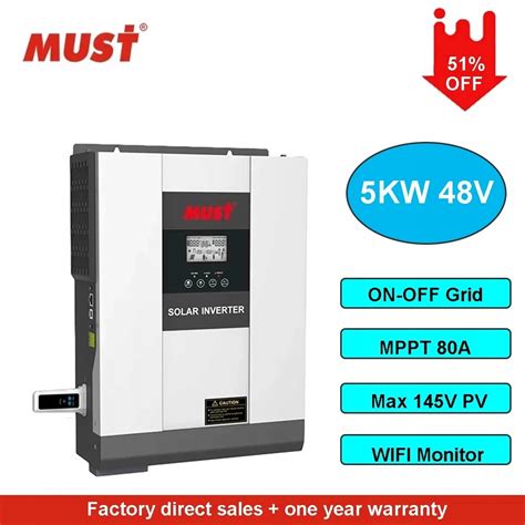 5Kw 48V 80A MPPT Hybrydowy OFF Grid Falownik Solar PV18 5048 VHM