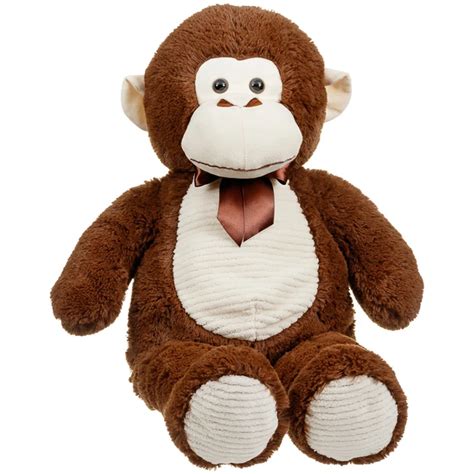 Zoo Stuffed Monkey Sitting Brown Big Ears Monkeys Plush Toy For Kids