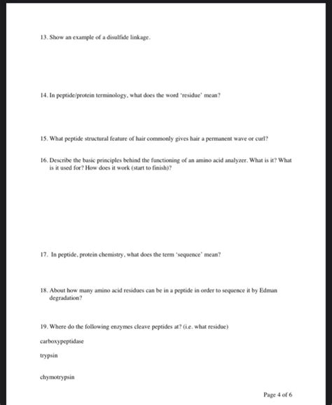 Solved 13. Show an example of a disulfide linkage. 14. In | Chegg.com