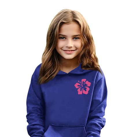 DEROX Sweatshirts for Kid Pink Palm Puff Hoodie Oversized Drawstring ...