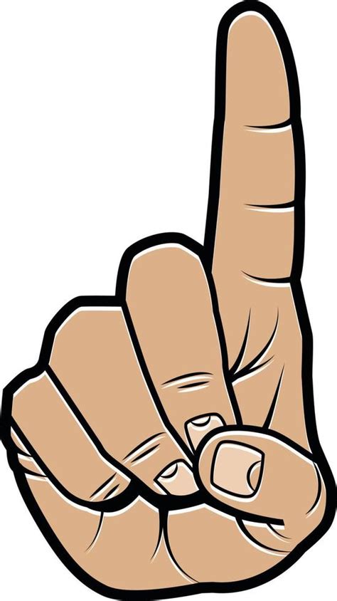 Vector Image Of Raised Index Finger, Hand Gesture 22754593 Vector Art ...