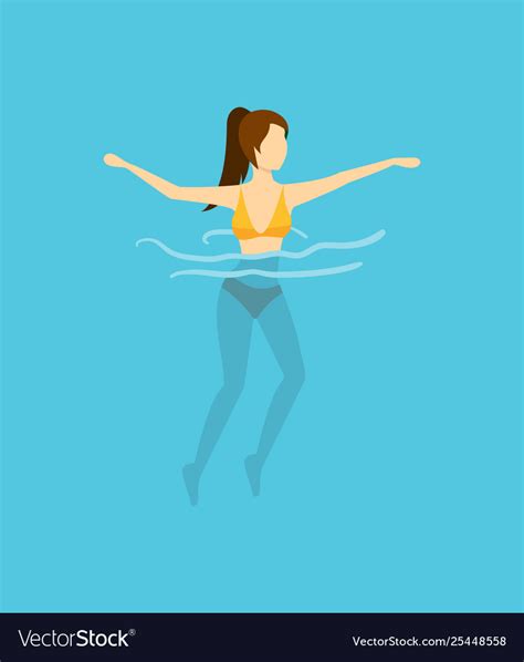 Cartoon character swimming or diving person Vector Image