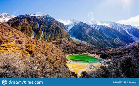 Scenic Mountain Along Lake Pukaki To Mount Cook National Park South