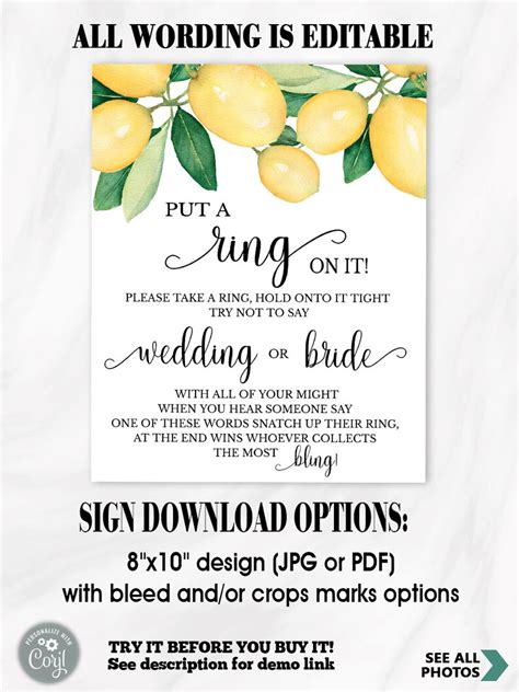 Put A Ring On It Bridal Shower Game Don T Say Bride Or Etsy