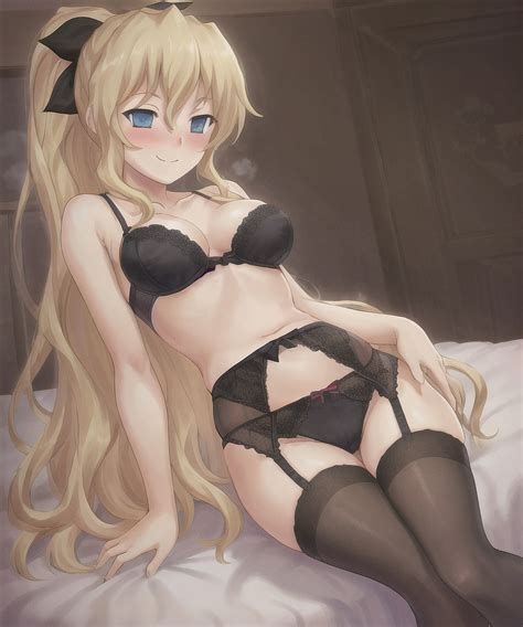 Rule 34 Ai Generated Black Bra Black Legwear Black Panties Black Thighhighs Black