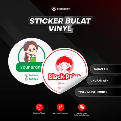 Jual CETAK STIKER LABEL BULAT ANTI AIR STICKER KEMASAN MAKANAN PRODUK