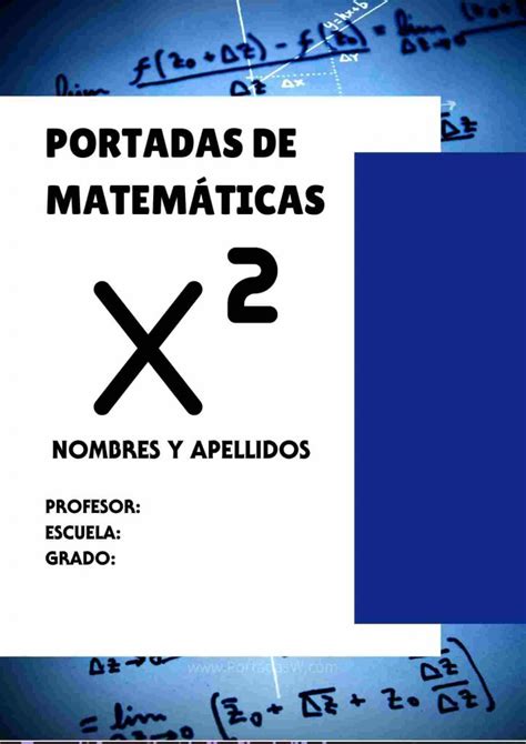 Portada De Lgebra Para Cuadernos Y Trabajos Word