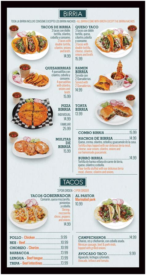 Menu | Mayan Mexican Restaurant