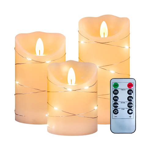 Snapklik Meltone Flameless Candles Embedded String Lights