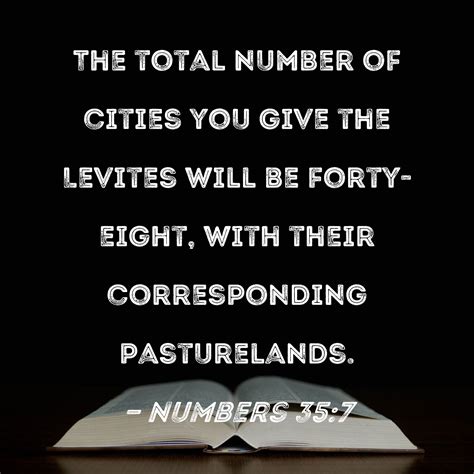 Numbers 35 7 The Total Number Of Cities You Give The Levites Will Be