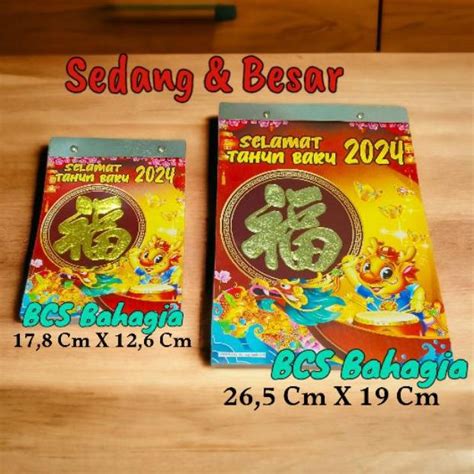 Jual Kalender Chinese Cina Harian Sobek Tahun Baru 2024 Shio Naga