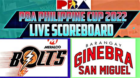 Pba Live Brgy Ginebra Vs Meralco Bolts Livescore Youtube