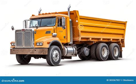 Bold and Radiant Orange Dump Truck Isolated on White Background Stock ...