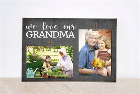 Personalized Grandma Photo Frame Christmas T For Grandma Etsy