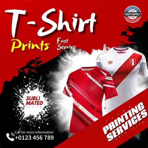 T Shirt Printing Ads Template Postermywall