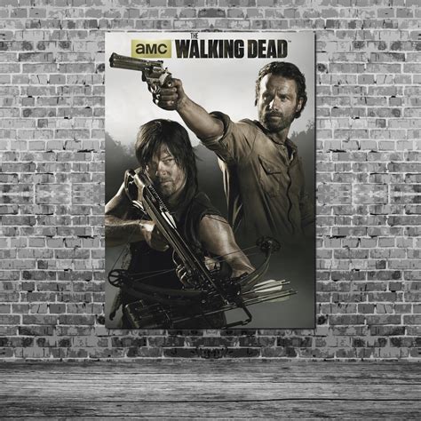 Купить Плакат Рик Граймс и Дэрил Диксон Ходячие Мертвецы The Walking Dead Twd 60×43см