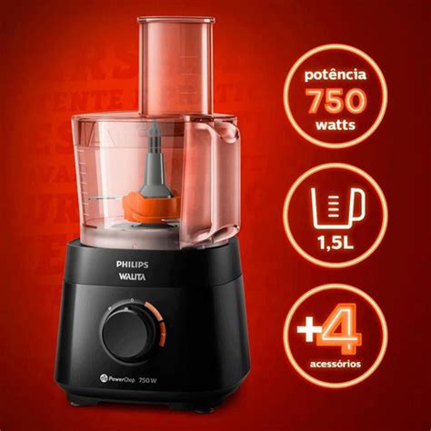 Multiprocessador Alimentos Philips Walita 750w Preto Ri7301 Frete grátis