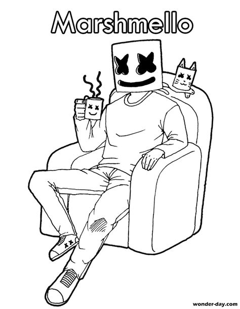 Marshmello Fortnite Coloring Pages Print For Free Wonder Day