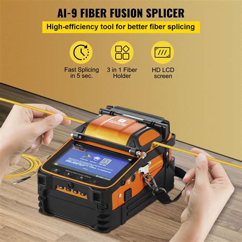 VEVOR Fiber Fusion Splicer Automatic Focus A 80S FTTH Optic Kit 5 Inch