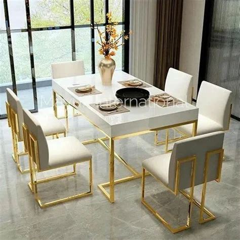 Stainless Steel Pvd Ss Dinning Table Set Seater At Rs Piece