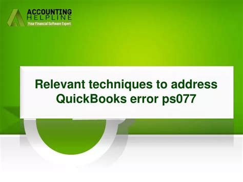 Ppt Easy Way To Quickly Resolve Quickbooks Error Ps Powerpoint