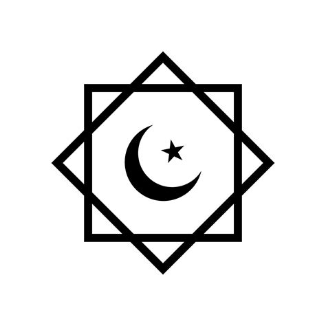 Rub El Hizb Islamic Star And Crescent Half Moon Inside The Octagon