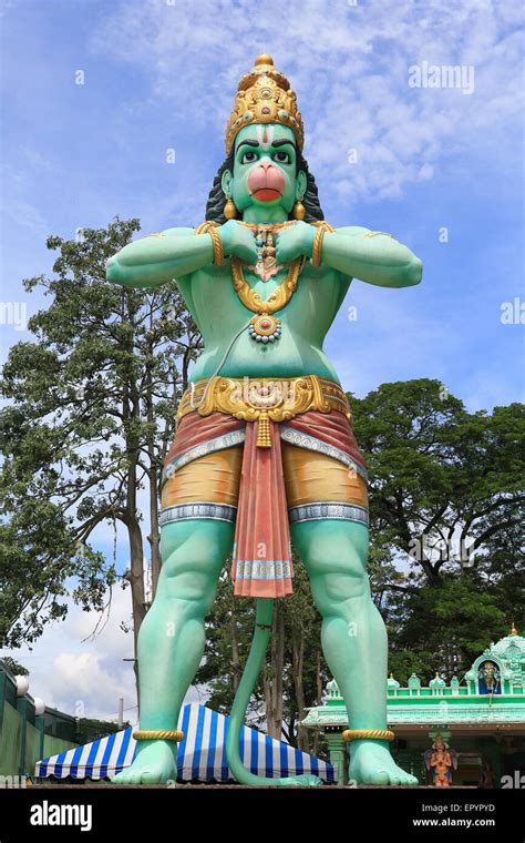 Lord Hanuman At The Batu Caves Kuala Lumpur Malaysia Detailed Statue