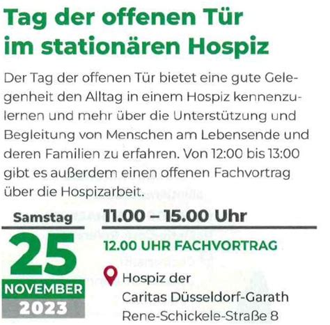 Caritas Hospiz D Sseldorf Was Uns Unbedingt Angeht Tag Der Offenen