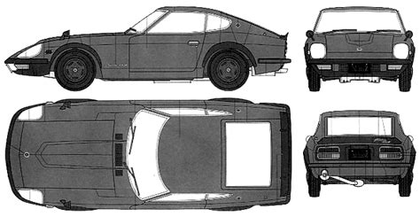 Nissan Fairlady 240 ZG Coupe Blueprints Free Outlines