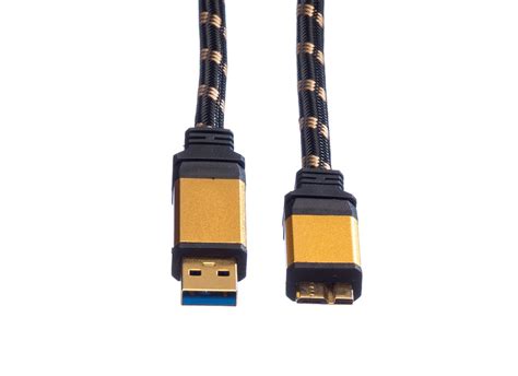 Roline Gold USB Kabel 0 8m USB A 3 2 USB Mirco B 3 2 günstig kaufen