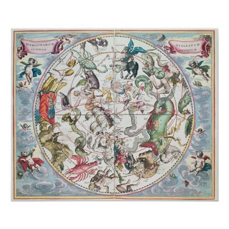 Map of the Southern Hemisphere Poster | Zazzle | Botanica