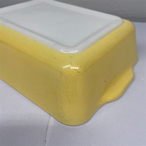 Vintage Pyrex Town Country Butter Yellow Refrigerator Fridgie