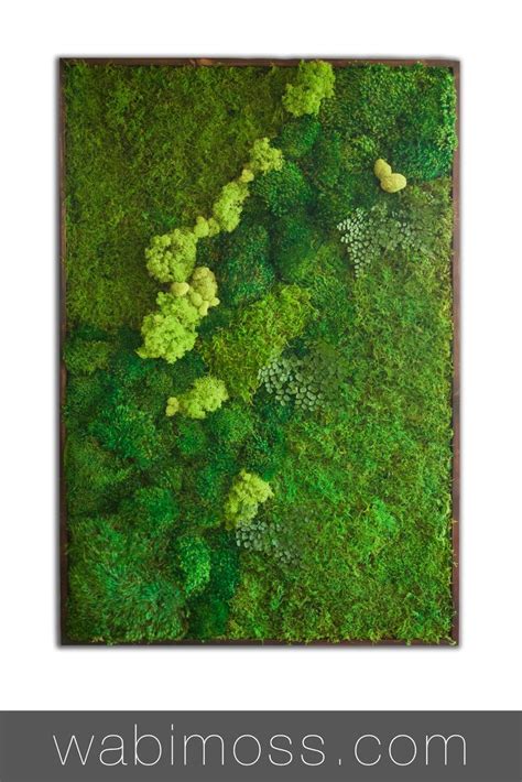 One 36x54 Moss Plant Art No Care Green Wall Art Real Preserved Plants