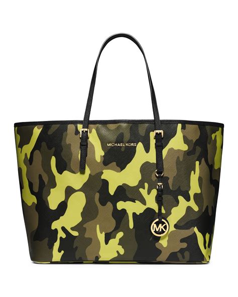 Michael Michael Kors Medium Jet Set Camo Travel Tote Handbag Unique