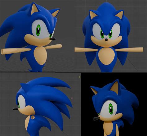 sonic model wip  meanbeanman  deviantart
