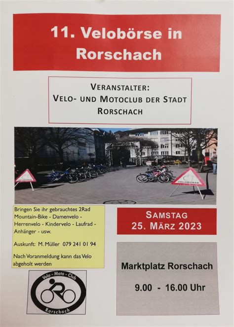 Kommenden Samstag ist wieder Velobörse in Rorschach Rorschacher Echo