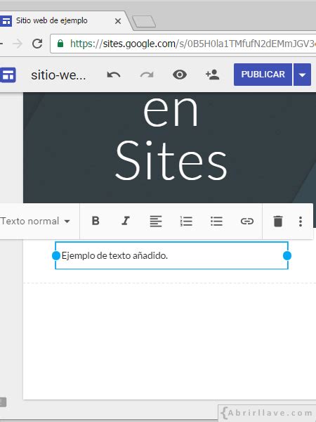 Cambiar El Formato De Un Texto Tutorial De Google Sites Abrirllave