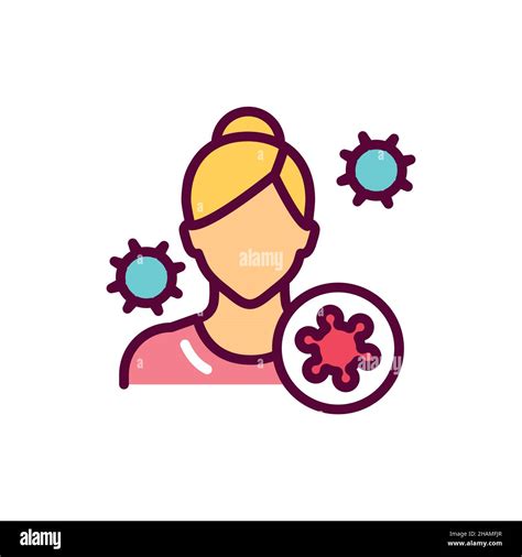 Autoimmune Disease Color Line Icon Isolated Vector Element Outline