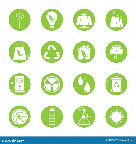 Green Energy Icons 05 Stock Vector Illustration Of Line 245733533