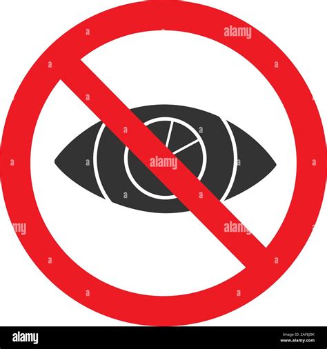 Forbidden Sign With Eye Glyph Icon No Looking Watching Prohibition